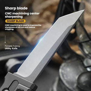Couteau multifonction d'extérieur en aluminium spatial, couteau de survie EDC, couteau d'urgence pour l'autodéfense, couteau portable - Product Image 2