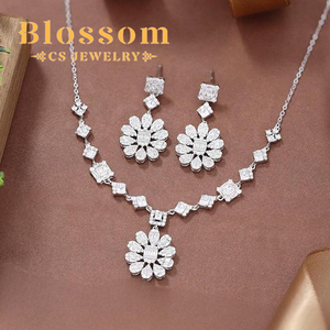Collier en argent 925 à double couche avec zirconium fin, nouvelle collection Blossom CS Jewelry, série Everyday, pour femmes - Product Image 1