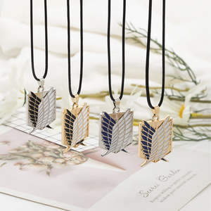 Bijoux fantaisie colliers homme Anime pendentif attaque sur Titan fil de cire chaîne colliers pour femmes - Product Image 2