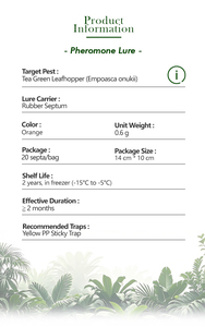 Trampas para el control de plagas <span class=keywords><strong>Empoasca</strong></span> Onukii Señuelo de feromonas para té Verde Leafhopper Cebo Atrayente de insectos - Product Image 2