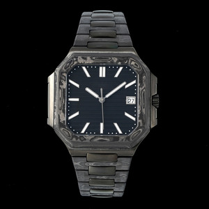 Nuevo Reloj Mecánico Automático de Lujo para Hombre, Estilo Casual, Octagonal, Azul Oscuro, Caja de Fibra de Carbono, con Indicador de Fecha - Product Image 1