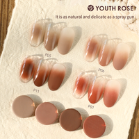 Gel à ongles Pat Pat Youth Rose 6 en 1, 10 couleurs, palette de gel à tamponner à 4 compartiments, poudre à effet dégradé, peinture à ongles, effet UV, gel à tamponner