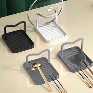 <b>Pot</b> <b>Lid</b> Rack Countertop Spoon Holder Plastic Multifunction Kitchen Storage Essential - Product Image 1
