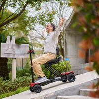 Scooter de Movilidad Eléctrico Plegable Automático de 4 Ruedas, Scooter de Movilidad Eléctrico de Viaje para Adultos