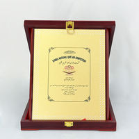 Plaque de sublimation personnalisée en bois pour récompenses, certificat, plaque de récompense avec boîte en bois rouge MDF
