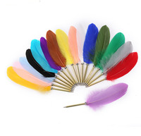 Stylo à bille plume coloré pour calligraphie plume brosse cadeau promotionnel 34-35cm