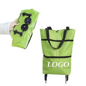 Chariot de courses pliable personnalisé réutilisable avec roulettes - Product Image 2