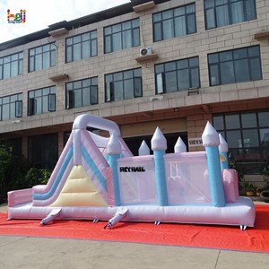 Château gonflable commercial en PVC de Chine avec parcours d'obstacles couleur <span class=keywords><strong>macaron</strong></span> à vendre - Product Image 4