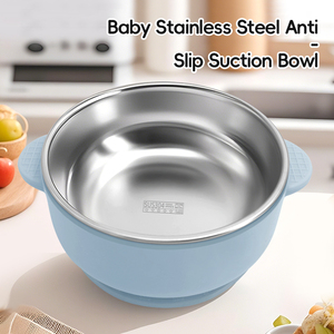 Non Toxic Pink Silicone Toddler Bowl with Animal Pattern and Stainless Steel Liner Suction Base - Product Image 2