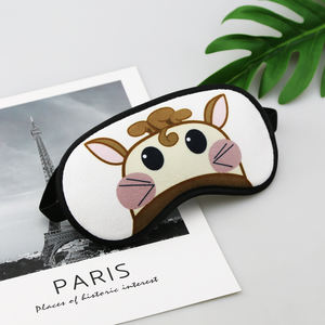 カスタム印刷されたサテンとポリエステルかわいい動物のデザイン白いシェーディング軽いアイマスク睡眠用太陽のための弾力性EU標準 - Product Image 6