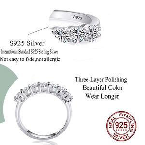 华丽珠光立方锆石925纯银简约订婚承诺戒指女性结婚戒指珠宝 - Product Image 6