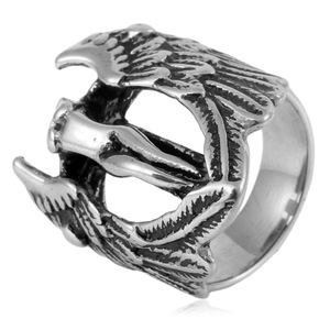 yunnique <b>Titanium</b> Steel Angel Wing <b>Ring</b> Unisex Fashion Jewelry Gift Stainless Steel Cross Shape Punk Style Retro Trendy Design - Product Image 1