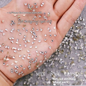 1440 पीसी थोक मैनीक्योर आकार के ग्लास गैंडे के फ्लैट-बैक क्रिस्टल थोक गैंडे नाखून पत्थर - Product Image 6