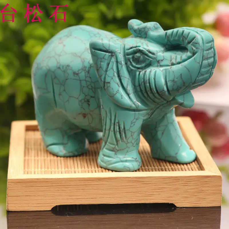 2021 Natürliche Elefanten jade schnitzen Souvenir Elefant Tier Ornamente grüner Jade Elefant