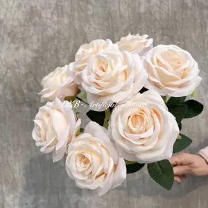 Wholesale Wedding Bouquet 9 Head Roses Real Touch Bridal Bouquet Holders Wedding Flower Bouquet Bridal