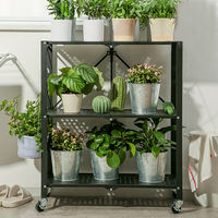 Chariot de cuisine pliable portable, unité métallique pliante, support de rangement du bureau à domicile, roue