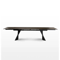 Meubles de maison de luxe de qualité supérieure, design élégant, table à manger extensible en céramique de grande taille avec plateau en céramique importée et base en verre