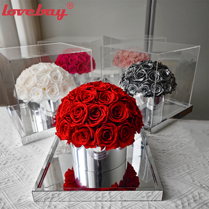 Lovebay Factory venta al por mayor larga vida duradera Real Natural eterno inmortal para siempre rosas preservadas eternas en caja acrílica - Product Image 1