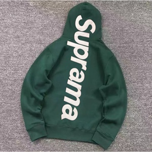 Suprama Men's Black Hooded <b>Sweatshirt</b> 100% cotton Oversized Streetwear Cotton Knitted Back Logo Print Autumn Regular Fit - Product Image 6