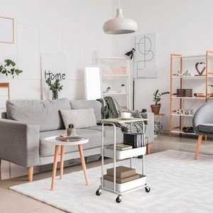 Custom Houseware 2-Tier <b>Rolling</b> Utility <b>Cart</b> with Top Board Heavy Duty <b>Rolling</b> Storage <b>Carts</b> Utility <b>Carts</b> - Product Image 5