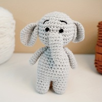 Adorable poupée animal en crochet faite à la main, éléphant, lion, lapin tricoté, jouet pour nouveau-né, cadeau de naissance, peluche douce en fil.