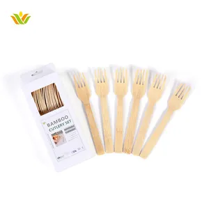 Disposable Bamboo Wooden Serving Dessert Spoon And Fork Set