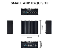 Mini PC Industrial Sin Ventilador MTN12-2L4 Equipado con Procesador N100, 4 Tarjetas NIC Intel I226, Soporte RS485