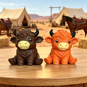 En gros Jouet Squishy Vache des Highlands <span class=keywords><strong>à</strong></span> remontée lente, Animal de ferme mignon, Anti-stress <span class=keywords><strong>à</strong></span> presser, Cadeau pour Enfants et Adultes, Idéal pour les fêtes - Product Image 1
