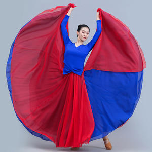 <span class=keywords><strong>Jupe</strong></span> <span class=keywords><strong>longue</strong></span> de danse orientale à effet dégradé de couleur flamme, 720 cm de diamètre, pour spectacle de danse de salon - Product Image 2
