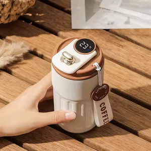 2024 neue 450 ml intelligente Thermosflasche LED-Temperaturanzeige Thermetasse Kaffeebecher tragbare Vakuumflaschen Reise-Café-Becher