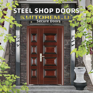 Modern Double Steel Doors para segurança comercial Terminado Interior e Exterior Shop Design para Villas - Product Image 2