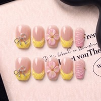 Ongles à presser en acrylique faits main, courbés 3D, carrés 2.0, avec logo personnalisé, couverture complète PMMA, étiquette privée, 10 pièces