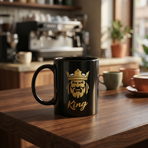 Black ceramic coffee mug Printed ceramic <b>tea</b> cup Elegant black mug Ceramic mug with print Black <b>tea</b> coffee - Product Image 2