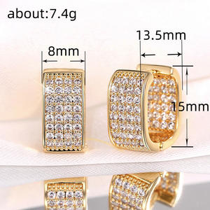 Paula Shih Mulheres Micro-Incrustada Hong Kong Estilo Dupla Face Brincos Europeu Americano Simples New Trendy Moda Hoop Ear - Product Image 5