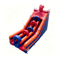 Toboggan gonflable commercial extérieur en PVC sec Fire Dragon