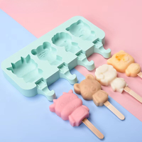 Moules en silicone de formes de dessins animés variées, moules à glaces de haute qualité pour les tout-petits, moules à glaces maison