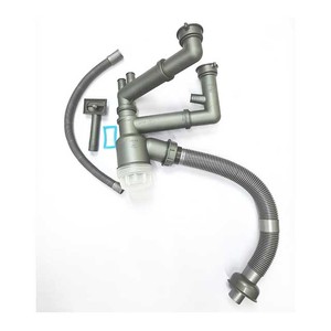 Sifón de fácil instalación <span class=keywords><strong>para</strong></span> lavabo de baño, tubo de cuenco <span class=keywords><strong>doble</strong></span> <span class=keywords><strong>para</strong></span> <span class=keywords><strong>fregadero</strong></span> de cocina, tubo flexible ajustable de distancia - Product Image 4