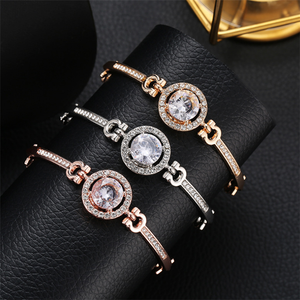 Trendz mode <span class=keywords><strong>cristal</strong></span> bracelets de tennis femme pas <span class=keywords><strong>cher</strong></span> plaqué or chaîne bracelet - Product Image 4