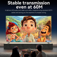 VegGieg Prolongateur HDTV 4K HD via Ethernet, un seul câble Cat 5e/6, 60M, avec KVM USB