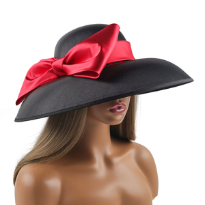 Cappello elegante con fiocco rosso da donna nuovo stile cappello formale per banchetti nuziali Business Kentucky Derby chiesa feste sportive - Product Image 5