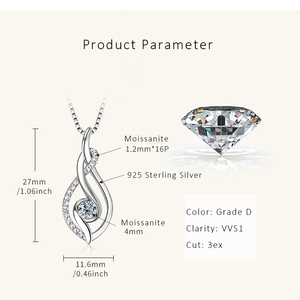 Collier pendentif en argent sterling 925 plaqué or tendance TikTok avec moissanite pour femmes, bijoux fins élégants pour un usage quotidien, cadeaux - Product Image 2