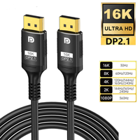 Justlink 16K DP câble DP 2.1 8K120Hz HDR câble Audio vidéo pour ordinateur portable TV Xbox projecteur moniteur de jeu en Stock