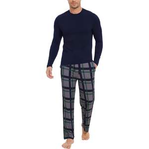 Conjunto de Pijama de Viscosa de Bambú para Hombre, Manga Larga, a Cuadros, Ropa de Dormir con Bolsillos, Talla Grande, Ropa Modal para Hombre - Product Image 2