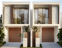 Maison duplex modulaire en acier moderne, étanche, alimentée à l'énergie solaire, préfabriquée pour villa, appartement, hôtel