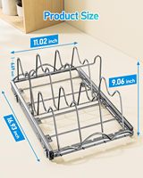 Étagère de rangement extensible sous l'armoire de 12 pouces, organisateur de cuisine autoportant pour casseroles, poêles, planches à découper et vaisselle
