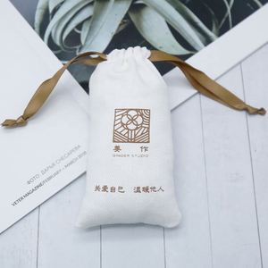 Eco Friendly <b>Drawstring</b> Dust Bag Custom logo Printed White Cotton Twill Watch <b>Pouch</b> - Product Image 1
