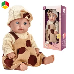 QS Shantou Factory Baby Doll Toys Real Simulation Fashion Clothes Vinyl Soft Rubber 12 Inch Size Baby Toys Dolls For Girls