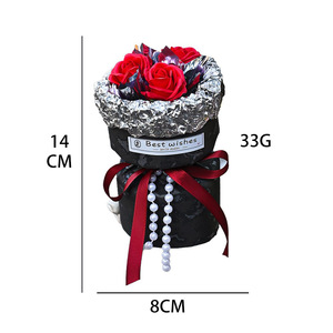Flores de Jabón Artificiales de Papel de Aluminio en Forma de <span class=keywords><strong>Rosa</strong></span>, Ramo de Alta Gama Atado a Mano, Centro de Mesa para Bodas y Cumpleaños, Directo de Fábrica <span class=keywords><strong>China</strong></span> - Product Image 5