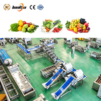 Volledig automatische aardappelproductielijn van SUS304 roestvrij staal, inclusief aardappelkalibreermachine, gemberwasser en wortel- en peerleermachine.