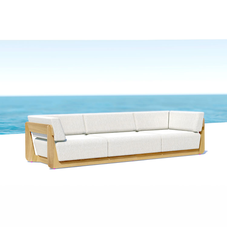 Modern luxury customized weathered teak wood furniture outdoor sectional garden sofa set